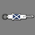 4mm Clip & Key Ring W/ Full Color Flag of Scotland Key Tag